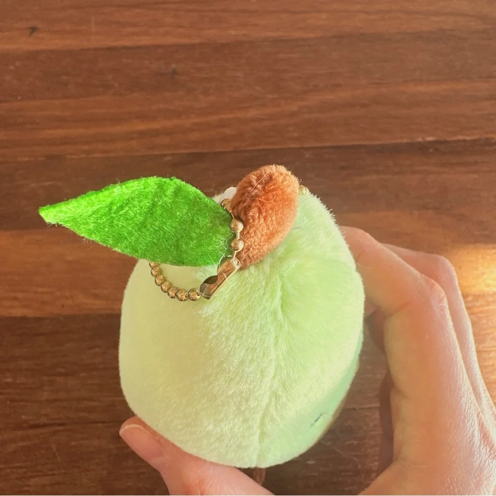 Green Pear Plush Keychain Cute Fruit Stuffed Bag Charm Kawaii Gift New